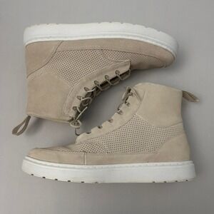 Dr‎ Martens Kamar Perforated Suede High Top Sneaker Boots Men's 13 Beige Bone